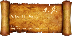 Alberti Jenő névjegykártya