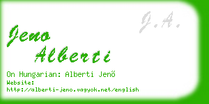 jeno alberti business card
