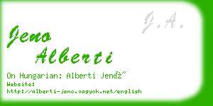 jeno alberti business card